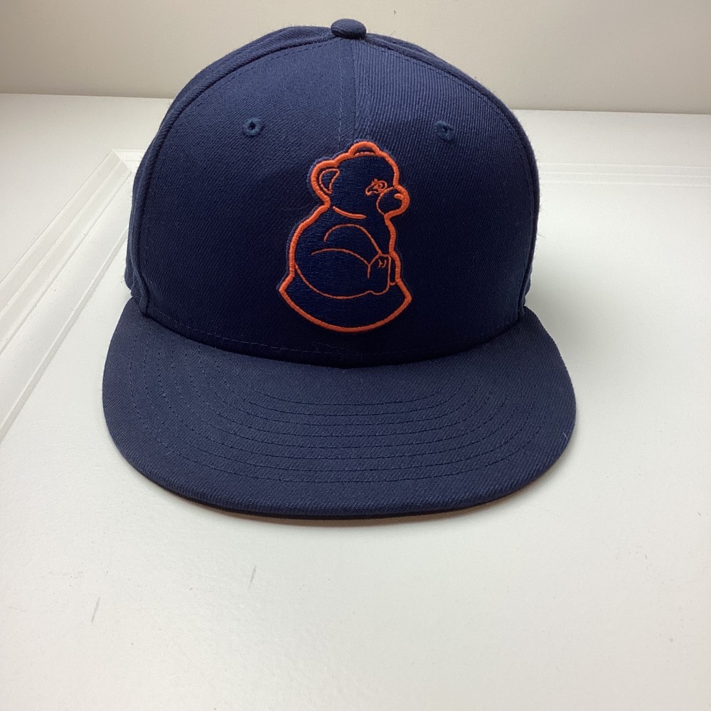 New Era 59FIFTY Negro Leagues Baseball Museum Bear Hat Navy Orange Size 7 Fitted